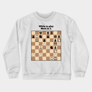 Chess puzzle sticker and magnet. Mate in 2. Crewneck Sweatshirt